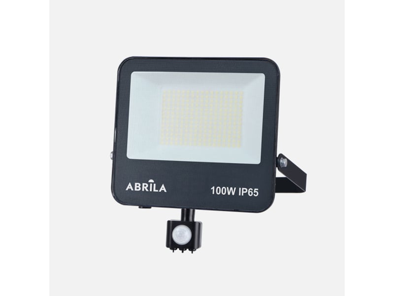  Projecteur led avec détecteur fabrilamp boiro 100 w 10000 lm 6500 k noir ip65 27 x 23,5 x 6 cm 262981009 - Conforama A