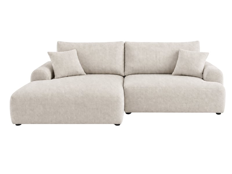 Elias - canapé d'angle convertible tissu chenille 3 places beige gauche  - Conforama A