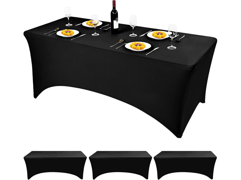  Housse de coussin - nappes noires en spandex 1, 80 m de long, extensibles et ajustées, idéales pour les mariages, les fêtes d'anniversaire et les banquets XLH-ZLS-009297ZLS - Conforama A
