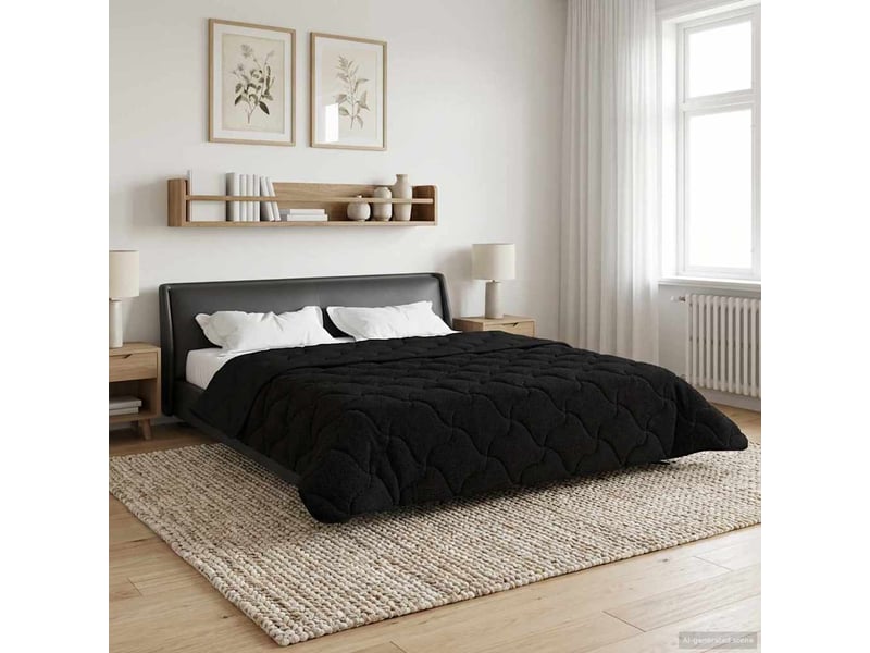  Duvet - couette complet toute l'année matelassé noir 220 x 240 cm  - Conforama B