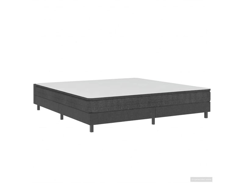  Lit double- lit adulte -  sommier à lattes de lit sans matelas gris tissu 200x200 cm  - Conforama A