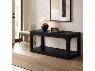 Table basse rectangulaire coloris noir MEUBLIV - 50 cmx100 cm