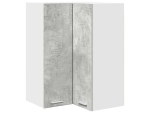 Meuble de rangement, armoire suspendue gris béton et blanc 57x57x80cm