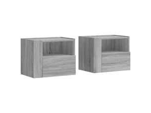 Lot de 2 tables de chevet - cabinet de chevet - table de nuit murales sonoma gris 45x30x35 cm