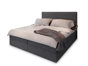 Lit avec rangement 140x200 cm <strong>MASSENO</strong>  <strong></strong> coloris gris