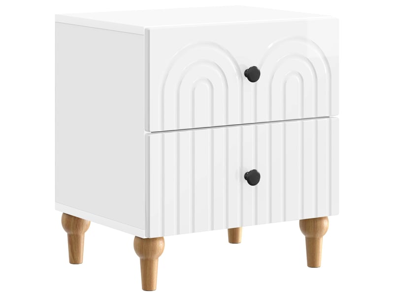  Table de chevet - cabinet de chevet - table de nuit 2 pc blanc brillant 43 x 34,5 x 48 cm  - Conforama D