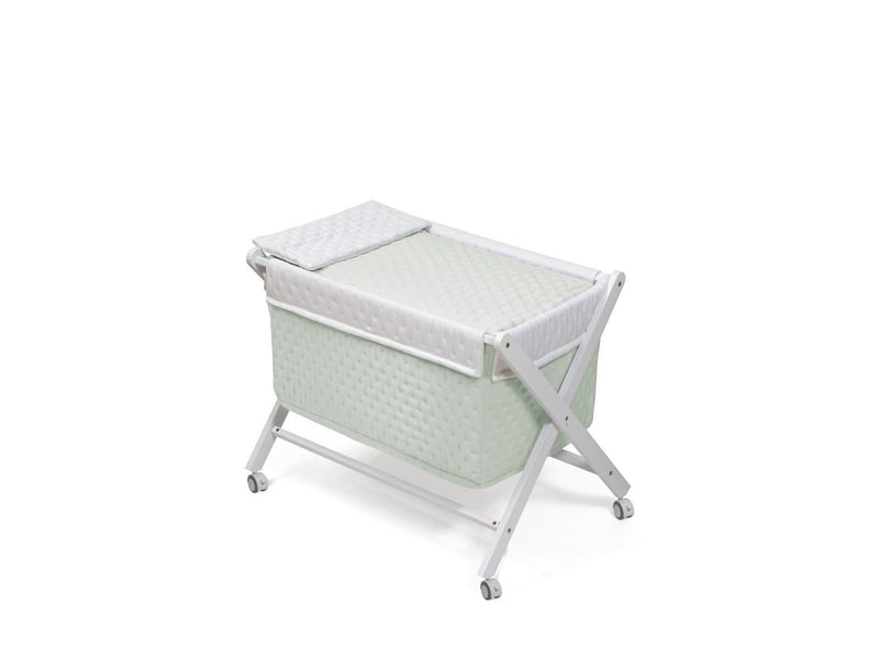  Berceau pliant en hêtre avec matelas - gaufré interbaby - vert MINITI001-03 - Conforama A