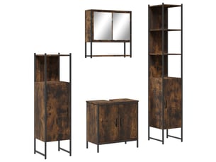 Ensemble de meubles de salle de bain 4 pcs chêne fumé bois cf63855