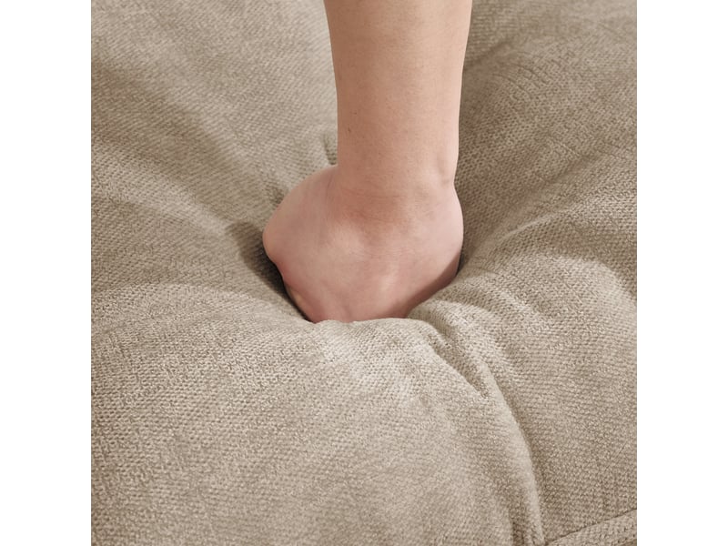  Pouf de canapé 76x69x46 cm - assise confortable en mousse haute densité, modulable - polyester résistant - marron  - Conforama D
