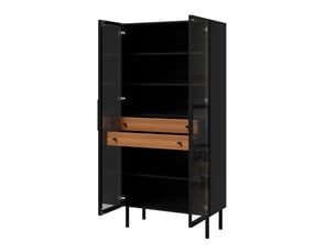 Vitrine coloris noir 4 étagère(s) <strong>KORFEE</strong> <strong></strong> - 50.95 cmx70 cm