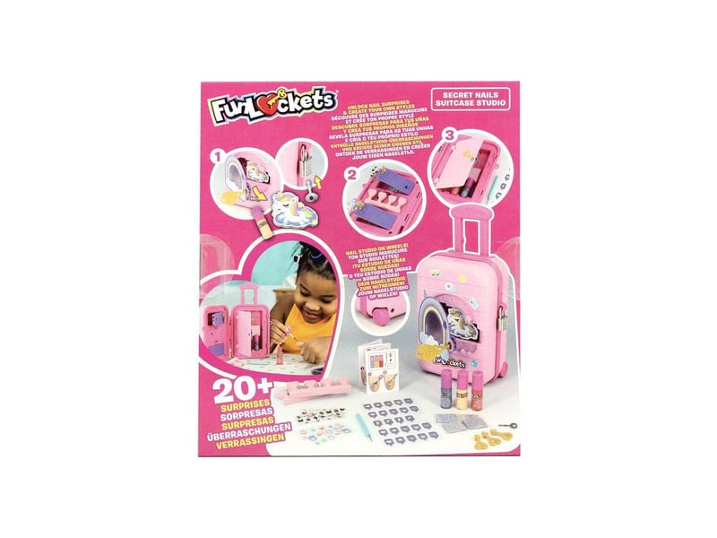  Studio manucure sur roulettes valisette secrète mini 5 clés 20 accessoires multicolore FUN8721017608745 - Conforama D