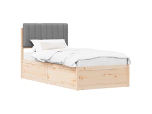 Lit simple 90x190 cm    coloris gris