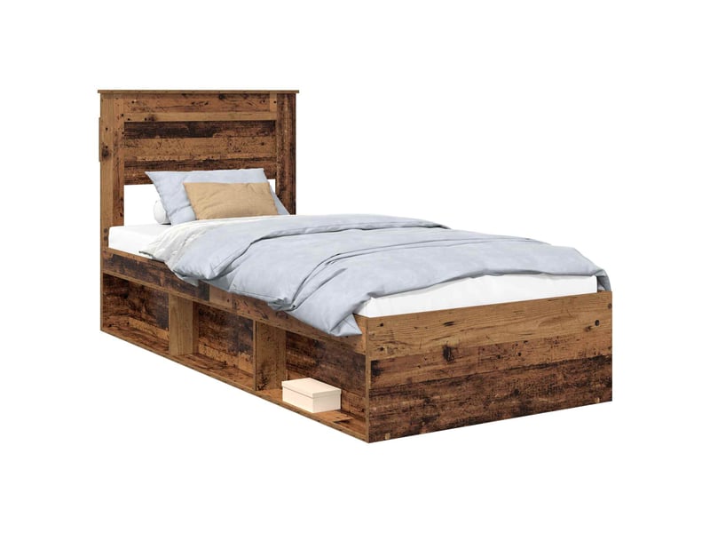 Lit simple- lit adulte - cadre de lit bois ancien 90 x 200 cm bois de pin massif - Conforama A