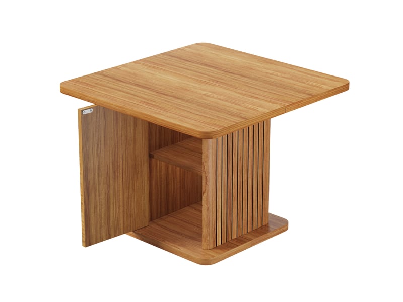  Table à manger carrée avec rangement 80x80x76 cm mdf effet bois foncé  - Conforama D