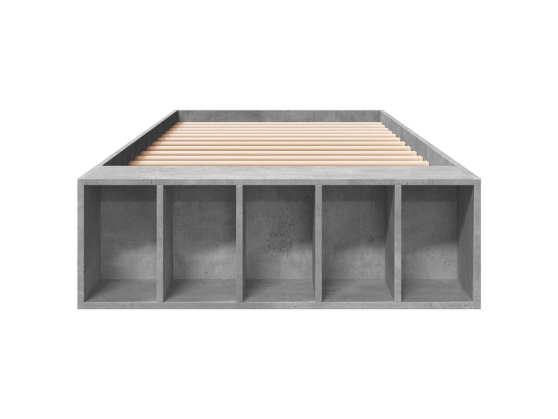  Lit simple- lit adulte -  cadre de lit avec rangement avec étagère gris béton 80 x 200 cm  - Conforama C