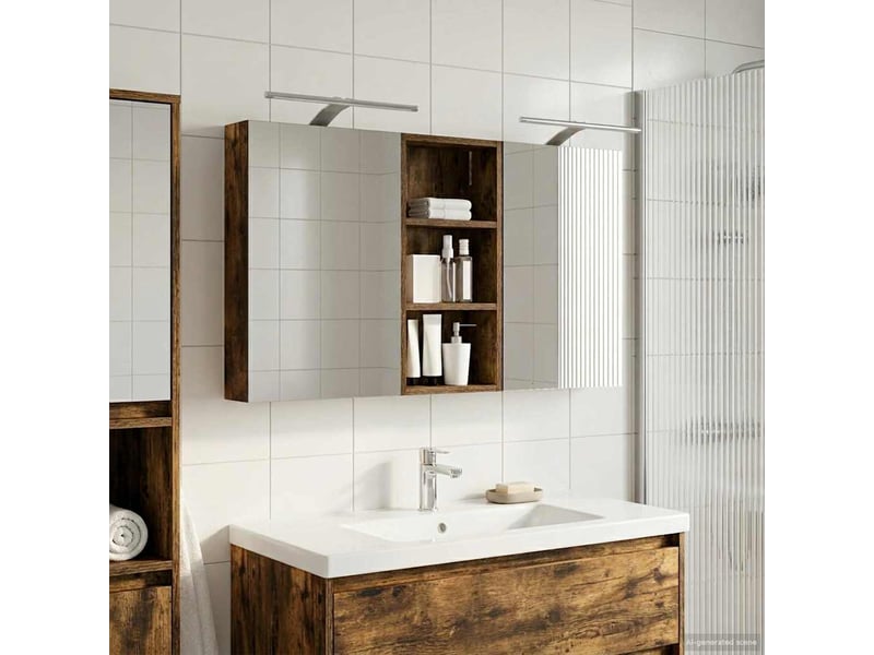 Ensemble de meubles de salle de bain 3 pcs 110x10.5x60.5 cm shl3251  - Conforama D