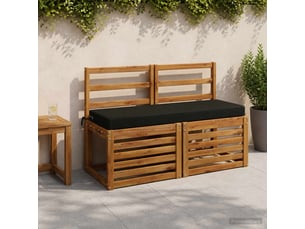 Lot de 2 coussins de banc, coussins d'assise soest 100 % polyester noir cf57289
