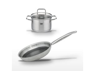 Lot poêle 28cm & faitout 14cm elo relief solution