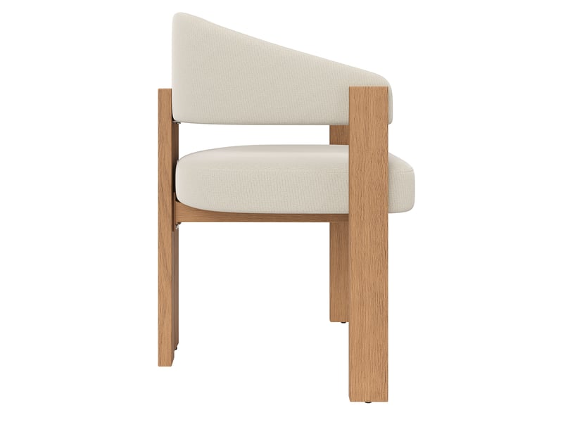  Lot de 6 chaises de salle à manger 49x47x78cm, beige et naturel, garnissage épais, meuble de cuisine, effet bois, métal  - Conforama D