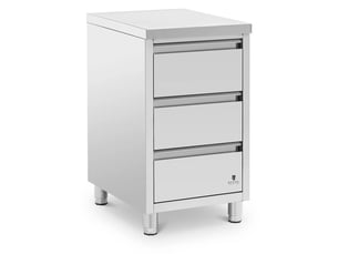 Meuble bas de cuisine professionnel 3 tiroirs 50 x 60 cm acier inoxydable 14_0009342