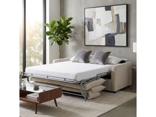 Canapé convertible 3pl système rapido tissu doux beige – ellis