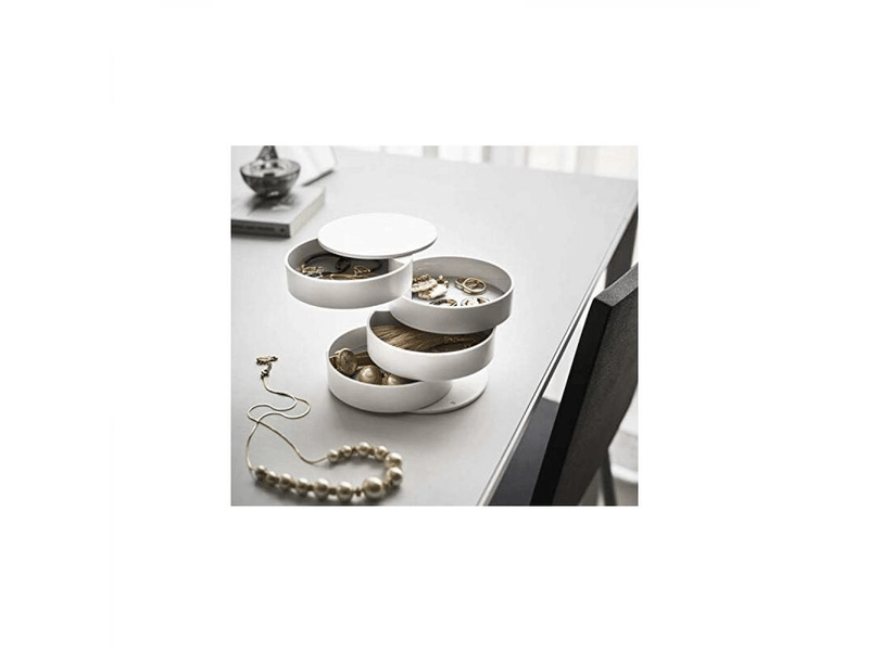  Boîte à bijoux 360° boîte à bijoux rotative boîte à bijoux blanche 10 10 10cm  - Conforama C