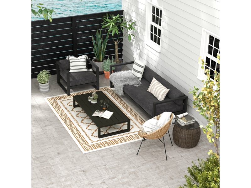  Tapis de camping double face résistant aux intempéries avec sac de rangement, pour l'intérieur et l'extérieur (182 x 274 cm) PA314768JJZJ - Conforama A