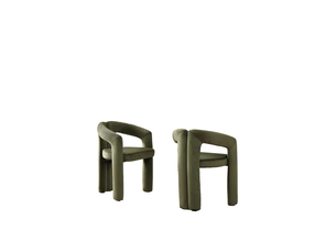 Lot de 2 chaises de salle à manger en velours avec accoudoirs evryae