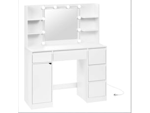 Coiffeuse 5 tiroir(s) Miroir Led avec 0 tabouret(s) inclu(s)  TCQPZ   coloris blanc