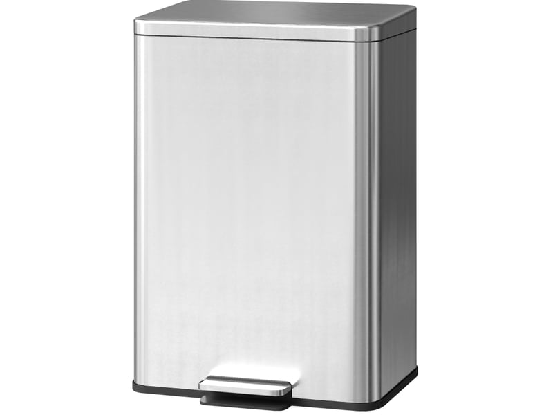 Poubelle à pédale 20 l 34,2 x 30,6 x 44,2 cm argent en acier inoxydable, couvercle à fermeture douce - Conforama D