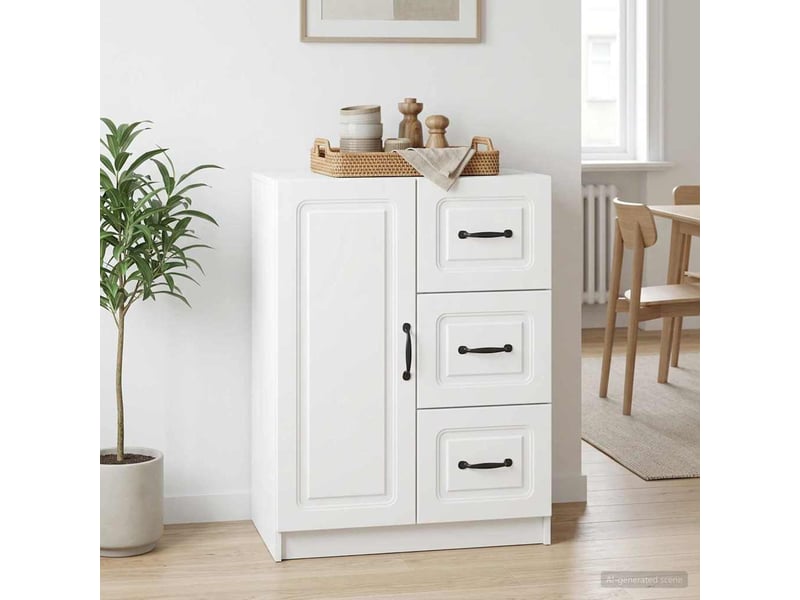 Buffet - bahut - meuble de rangement blanc 66 x 34,5 x 87 cm bois d'ingénierie - Conforama D