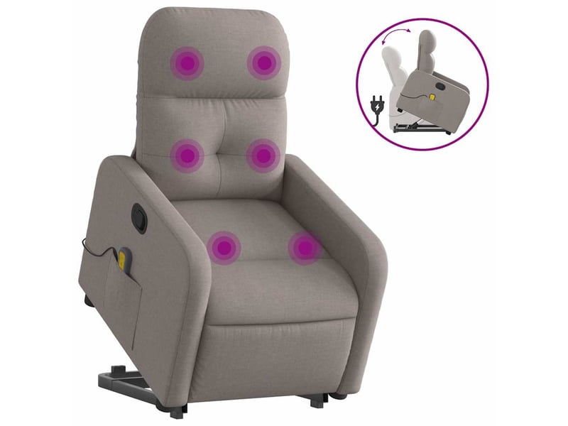  Fauteuil inclinable de massage, fauteuil relax taupe tissu shl40783  - Conforama A