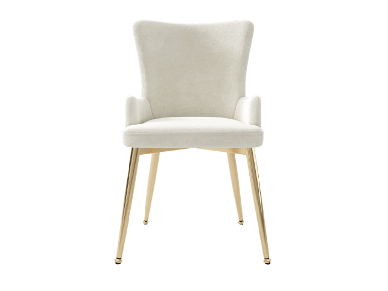  4 chaises velours beige, cadre métallique - style moderne, salle à manger et séjour  - Conforama A