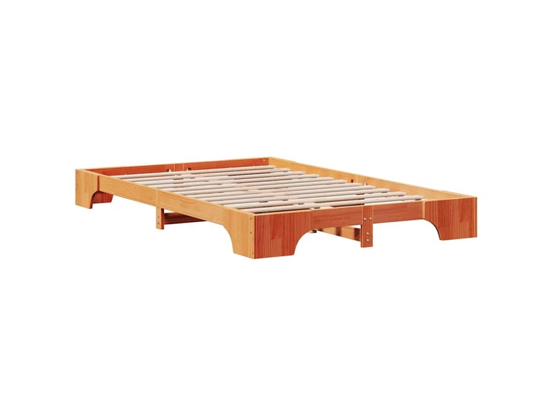  Lit double- lit adulte -  cadre de lit brun  120 x 190 cm pin massif  - Conforama C