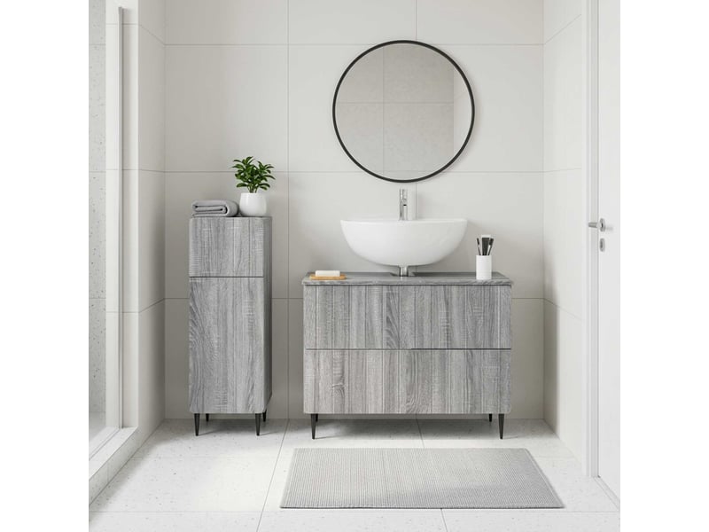 Ensemble de 2 meubles de salle de bain zwolle sonoma gris cf63245 - Conforama B