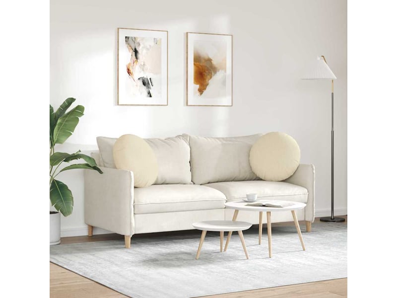 Lot de 2 coussins de siège, coussins décoratifs tissu crème ø50 x 19 cm cf59783 - Conforama D