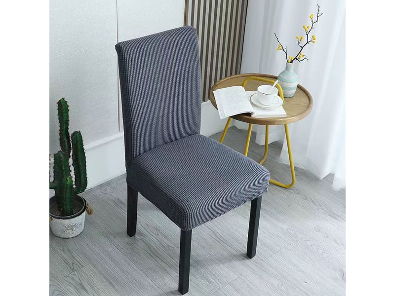  Housse de chaise de salle à manger en jacquard gris, élastique, amovible et lavable, housse de chaise universelle, convenant aux mariages, cuisin XLH-ZLS-009232ZLS - Conforama A