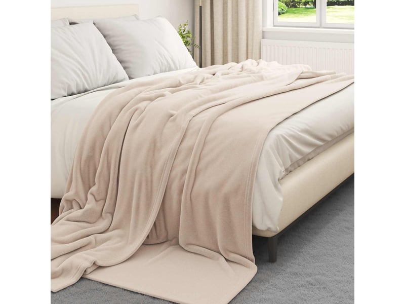 Couverture jetée de canapé 6 pcs beige 220x240 cm 8.23 kg polaire - Conforama C