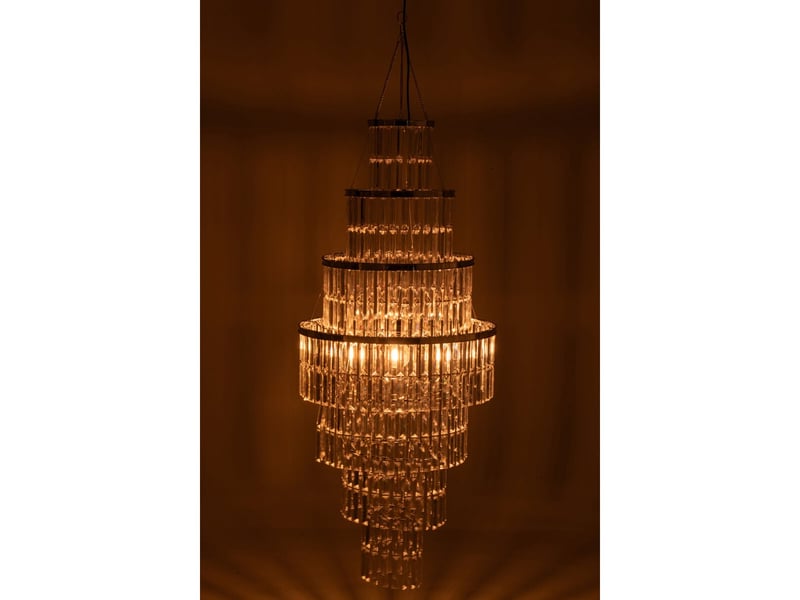 Abat-jour suspension pampilles xenia 146cm transparent  - Conforama C