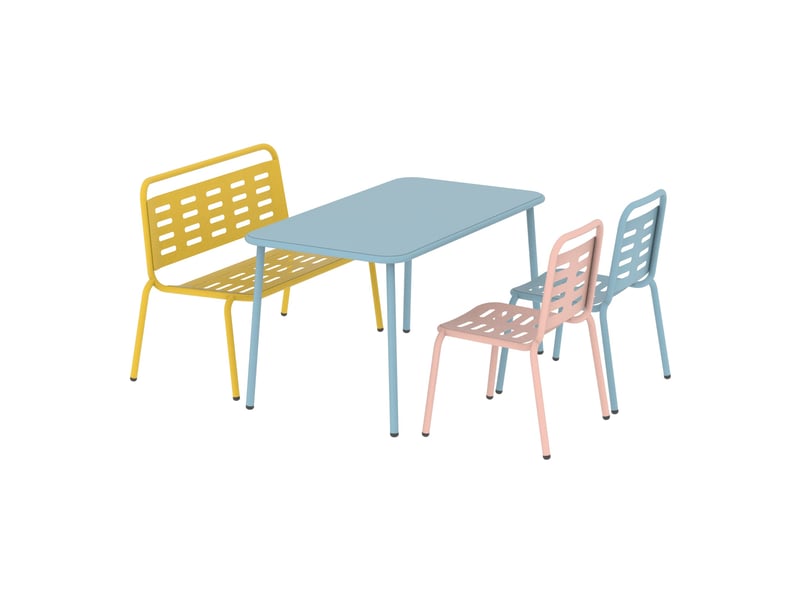 Ensemble de 4 meubles pour enfants bleu jaune rose 03_0009401 - Conforama A