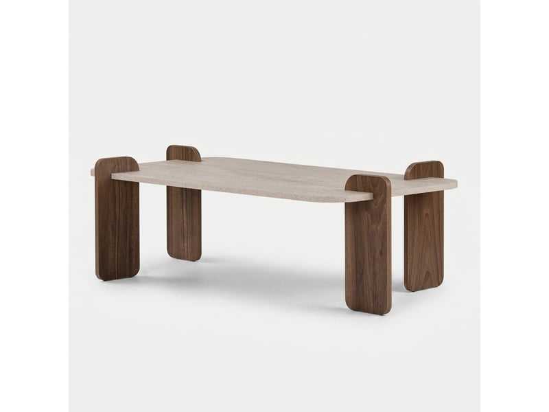  Table basse moderne en bois mélaminé renard - beige  - Conforama A