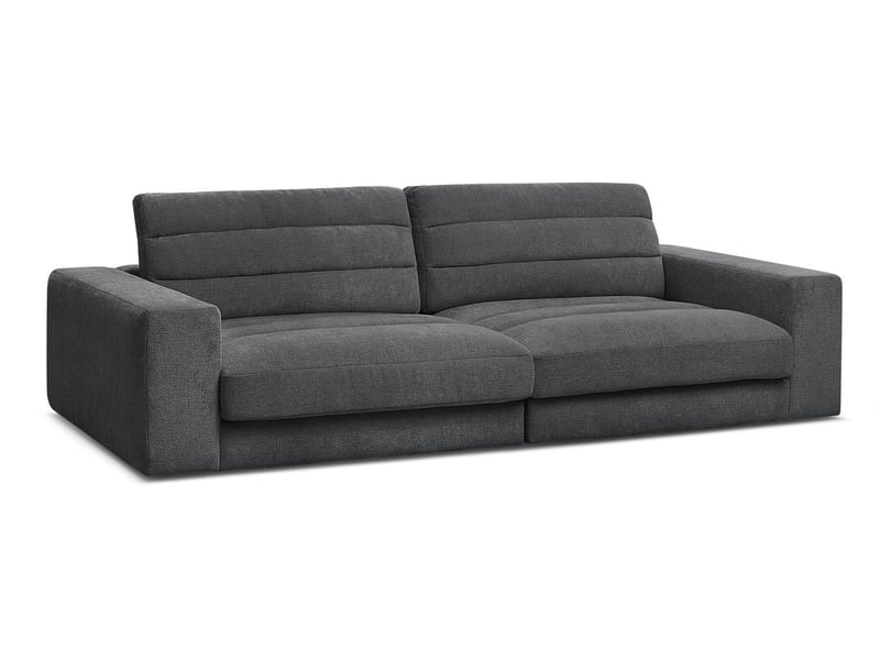  Bobochic canapé droit fixe 3 places sierra tissu texturé gris foncé SIERRA - Conforama A