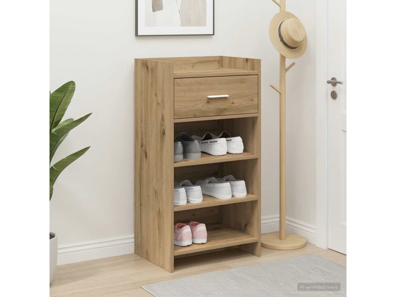  Meuble à chaussure, cabinet à chaussures 48x36x92 cm bois d'ingénierie shl6673  - Conforama B