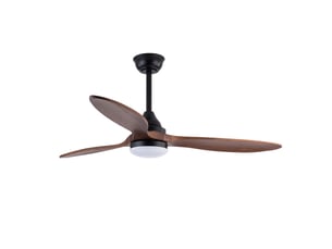 Ventilateur de plafond 132 cm – noir et noyer foncé – led intégrée, télécommande et mémoire
