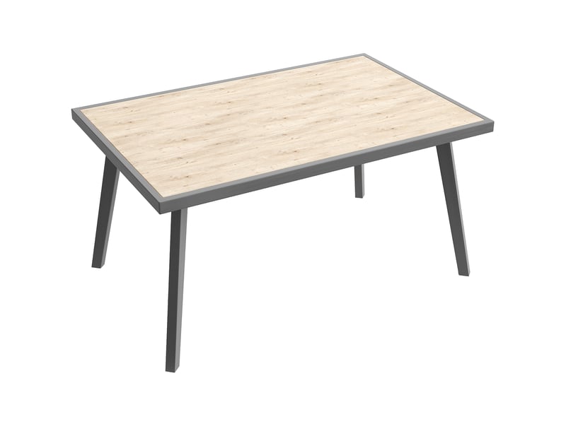  Salon de jardin 6 à 8 places modulable gris en résine tressée, avec table et banquette pour terrasse  - Conforama D