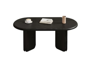 Table basse ovale coloris noir TCQPZ  - 50 cmx99 cm