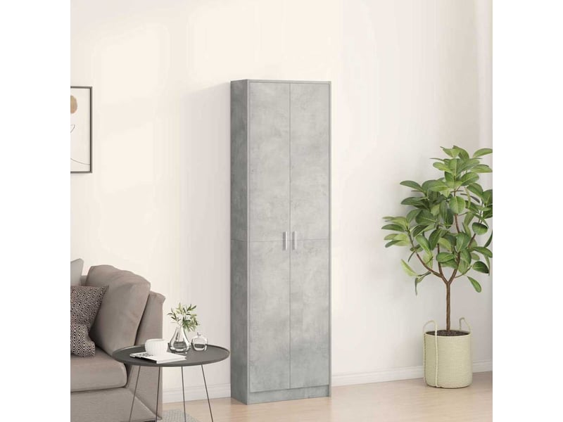  Armoire chambre, armoire de rangement gris béton 55x25x189 cm bois d'ingénierie  - Conforama D