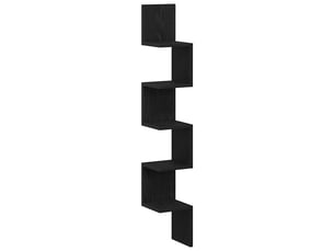 Étagère d'angle, armoire de rangement montage mural chêne noir 20 x 20 x 127,5 cm cf41383