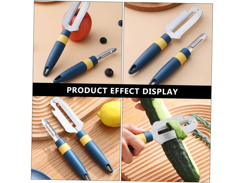  2pièces couteau à fruits acier inoxydable couteau office créatif épluche-pommes de terre grattoir à écailles de poisson pratique  - Conforama E