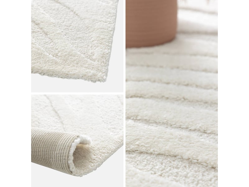 Tapis intérieur motif végétal crème lily 160x230cm  - Conforama D